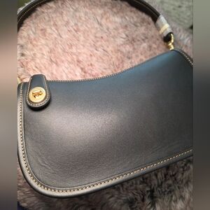 SOLD ON DEPOP - Coach Black Shoulder Bag with Gold Hardware